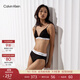 Calvin Klein內衣女士簡(jiǎn)約提花舒適ck無(wú)鋼圈軟支撐可卸墊羅紋三角軟杯文胸 UB1-太空黑 M