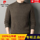 皮爾卡丹【高檔山羊絨衫男】100%純羊絨圓領(lǐng)加厚中年爸爸防寒保暖內搭毛衣 亞麻棕 加厚款 【高檔禮盒包裝】+禮袋 M 尺碼(165) 建議體重100-125斤