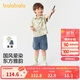 巴拉巴拉童裝兒童短袖POLO衫套裝2025夏季男大童薄款新中式潮208225119117