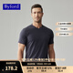 百富（BYFORD）打底內衣男棉針織領(lǐng)打底t恤短袖打底衫運動(dòng)內衣男百搭休閑-MW8842 深藍色 L