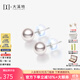 大溪地 18K金akoya海水珍珠耳釘 正圓強光澤珍珠耳飾節日 925銀白耳釘【6-6.5mm】