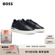 BOSS博斯男士品牌標識皮革鞋面系帶杯底運動(dòng)鞋 464-藍黑色 41
