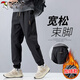 啄木鳥（TUCANO）褲子男秋冬季束腳休閑褲男士寬松運動褲潮工裝男褲 黑色加絨 XL