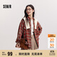 森馬（Semir）[商場(chǎng)同款]長(zhǎng)袖襯衫女中長(zhǎng)款oversize春2025格紋上衣101125105007