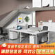 龍案 職員桌辦公桌椅組合工作臺鋼木工位卡座辦公室電腦桌簡(jiǎn)約白色 單人位