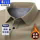 啄木鳥(niǎo)【加絨加厚】翻領(lǐng)毛衣針織純棉長(cháng)袖t恤男polo衫爸爸保暖打底衫 【米色】巨厚保暖 XL 175建議130-150斤