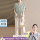 雪夕（XUEXI）中年媽媽夏裝套裝時(shí)尚短袖襯衫2025新款中老年女洋氣高貴雪紡上衣