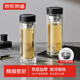 京東京造 玻璃杯 雙層隔熱茶杯個(gè)人專(zhuān)用茶水分離杯大容量380ml