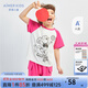 愛(ài)慕兒童親子裝夏季短袖T恤男孩女孩短袖短褲休閑運動(dòng)裝一家三口精梳棉A唯 女孩上衣AK1419691 120