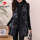 皮爾卡丹（pierre cardin）新中式盤(pán)扣中長(cháng)款大碼馬甲女2026秋新款國風(fēng)寬松顯瘦印花馬甲外套 圖片色 4XL 165-180斤