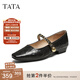 他她（TATA）午后莊園2025秋季商場(chǎng)同款女法式氣質(zhì)瑪麗珍鞋新款YRU01CQ5 黑色 34