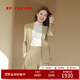EP雅瑩女裝 職場(chǎng)收腰修身中長(cháng)款通勤四面彈西裝外套 秋裝商場(chǎng)同款1110A 卡其色 M