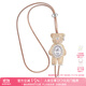 尤目小熊可調節皮革鍍金項鏈新品手工設計師款生日禮物送女友 白色