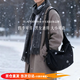 BLACKKISS中美品牌女包斜挎包帆布包餃子包女旅行包休閑包戶(hù)外包男包通用包 黑色大號（建議男生或高個(gè)子女生拍）（優(yōu)質(zhì)版）容量大