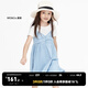 little MO&Co.涼感抑菌 童裝夏裝女童吊帶裙牛仔裙連衣裙兒童裙子 牛仔淺藍色 140 140/64