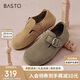 百思圖24秋商場(chǎng)同款通勤勃肯鞋平跟女單鞋BG196CM4 杏色 38