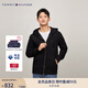 TOMMY HILFIGER【抓絨保暖】秋冬男休閑純色連帽拉鏈開(kāi)衫重磅衛衣外套 黑色BDS M （推薦：135-150斤）