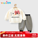 優(yōu)奇嬰兒衣服女寶寶春秋長(cháng)袖長(cháng)褲套裝女童早秋可愛(ài)分體兩件套外出超萌