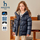 哈吉斯（HAZZYS）童裝女童羽絨服冬新款時(shí)尚口袋保暖外套 藏藍 110