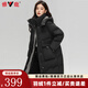 雅鹿羽絨服女中長(cháng)款2025冬季新款時(shí)尚韓版連帽女士加厚保暖寬松外套 黑色 M (160)