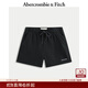Abercrombie & Fitch男裝25秋季新款美式寬松抓絨LOGO松緊腰運動(dòng)衛褲短褲176-5150 黑色 L (180/86A)