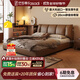 法莎蒂鋼琴鍵床霸總真皮床高箱儲物床意式極簡(jiǎn)主臥床1米8雙人床復古風(fēng) 2.2mm厚頭層牛皮單床+7星羊絨床墊+單柜 【旗艦版20cm靜音排骨架】1.8*2m框架結構