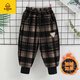 G.duck男女童春秋冬季加絨哈倫褲子兒童休閑保暖中小童一體絨長(cháng)褲洋氣潮 R211黑色 【加絨加厚】  100 建議2-3歲