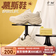 361°慕斯鞋丨女鞋運(yùn)動(dòng)鞋2025年秋季新款防滑厚底增高復(fù)古文化鞋女鞋 西米色/香檳金 37
