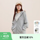 Champion冠軍連帽衛衣男刺繡小Clogo拉鏈開(kāi)衫外套潮 淺灰色 XL 