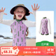 KocotreeKK樹(shù)親子原紗兒童泳衣男童分體2024新款女童連體長(cháng)袖泳裝寶寶防曬 江戶(hù)紫連體【送硅膠泳帽】 130
