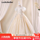 蘿卜唄唄女童禮服裙兒童裝公主裙婚紗裙走秀服鋼琴主持表演服 香檳色 150
