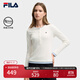 FILA 斐樂(lè )官方女子針織長(cháng)袖衫2025冬新款時(shí)尚經(jīng)典休閑修身亨利衫 云菇白-WT L 170/88A/L