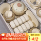 年藍碗盤(pán)套裝2025新款家用輕奢感顏值碗盤(pán)碗具碗筷奶油風(fēng)喬遷餐具 12人食58件+砂鍋【禮盒裝】 破損包賠