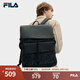 FILA【黑武士】斐樂(lè)雙肩包男子書包防潑水老花背包輕便大容量電腦包 正黑色-BK XS