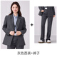 簡(jiǎn)蜓灰色西裝套裝女職業(yè)正裝大學(xué)生面試秋季女士高級黑西服外套職業(yè)裝 灰色西裝+褲子 L