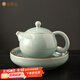 金鑲玉冰片汝窯西施壺 功夫茶具陶瓷茶壺開(kāi)片冰裂泡茶壺家用 陳為勤手作