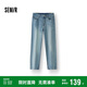 森馬（Semir）森柔牛仔|商場(chǎng)同款牛仔褲女半松緊腰夏季2025直筒褲103325124002
