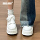 靖話(huà)潮牌小白鞋女2025年秋季新款女鞋小個(gè)子增高6cm板鞋百搭休閑鞋子 米白色 37 (235mm)
