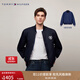 TOMMY HILFIGER【雙面穿】秋冬男女休閑美式學(xué)院滿(mǎn)印棒球領(lǐng)飛行員夾克外套 藏青色/深藍色DW5 L （推薦：150-165斤）