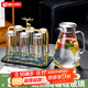 天喜玻璃杯耐熱冷水壺套裝水杯茶杯套裝家用2.2L+6杯套裝禮物