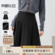 尚都比拉職場(chǎng)通勤a字百褶短裙高級百搭顯瘦小個(gè)子半身裙女 黑色 XL