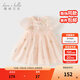 戴維貝拉（DAVE＆BELLA）童裝小童女童連衣裙兒童裙子公主裙蓬蓬裙夏季周歲禮服女寶寶夏裝 淺粉色【現貨】DB2240549 110 cm（建議身高100-110cm）