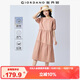 佐丹奴棉麻連衣裙女夏季亞麻文藝風(fēng)圓領(lǐng)泡泡袖蛋糕裙05465323