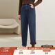 纖莉秀大碼女裝休閑簡(jiǎn)約通勤百搭加絨保暖牛仔褲胖mm2025冬裝新款4676 牛仔藍 2XL
