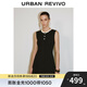 UR2025秋季新款女裝法式花朵荷葉邊無(wú)袖針織連衣裙UWG950143 正黑 (偏短) S