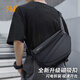 361°斜挎包男士大容量通勤包磁吸扣胸包騎行戶(hù)外背包輕便單肩包機車(chē)包 黑色磁吸扣款【可放12.9寸平板】