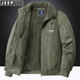 JEEP SPIRIT吉普羊羔絨夾克外套男冬季加絨加厚夾克中青年飛行員純棉工裝棉服 JEEP軍綠色 XL 135-150斤