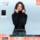 三彩【無(wú)縫一體】2025冬季新款修身高領(lǐng)針織衫打底衫套頭上衣M 經(jīng)典黑 L 165/88A
