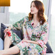 UOSO輕奢女士真絲睡衣女桑蠶絲綢睡衣女休閑分體家居服睡裙兩件套裝 TZ19376綠色繁花 M 160