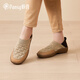 Pansy盼喜女鞋春季單鞋防滑一腳蹬輕便舒適孕婦休閑鞋百搭可踩跟1530 米色 38